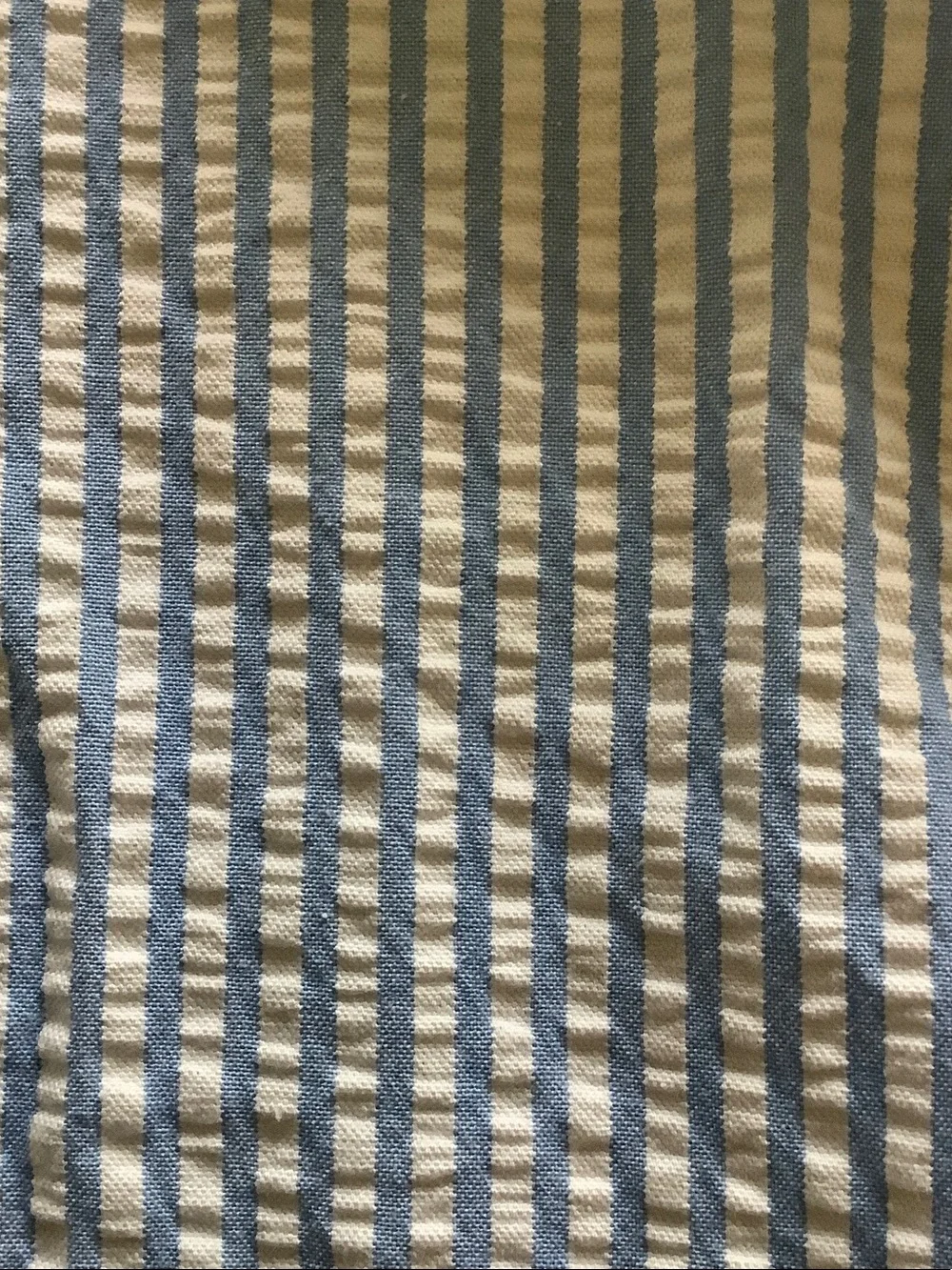 Crewcuts Light Blue and White Striped Puff Sleeve Top